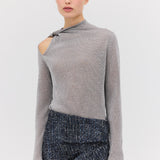 SILVER METAL ABBOTT KNIT