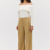 SAND WOOL SUITING RAY PANT