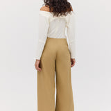 CREAM WOOL JERSEY BIJOU TOP