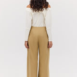 CREAM WOOL JERSEY BIJOU TOP