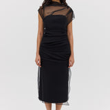 BLACK ORGANZA EMULATE DRESS