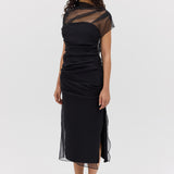 BLACK ORGANZA EMULATE DRESS