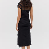 BLACK ORGANZA EMULATE DRESS