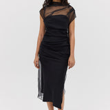 BLACK ORGANZA EMULATE DRESS