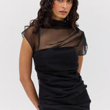 BLACK ORGANZA EMULATE DRESS