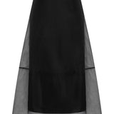 BLACK ORGANZA CURVATURE SKIRT