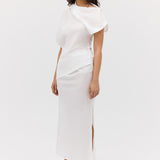 WHITE COTTON CLINCH SKIRT
