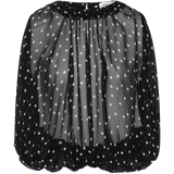 BLACK POLKA DOT SILK EMERGE TOP