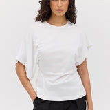 WHITE JERSEY SYNCHRONISE TOP