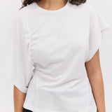 WHITE JERSEY SYNCHRONISE TOP