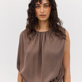 MUSHROOM CHIFFON EMERGE TOP