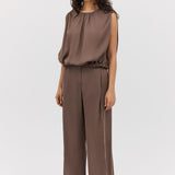 MUSHROOM CHIFFON EMERGE TOP