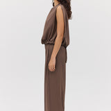 MUSHROOM CHIFFON EMERGE TOP