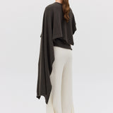 LIQUORICE CASHMERE TRANQUIL KNIT CAPE