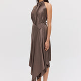 BRONZE SILK ISABELLA DRESS