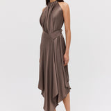BRONZE SILK ISABELLA DRESS