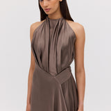 BRONZE SILK ISABELLA DRESS