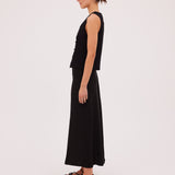 BLACK SATIN CREPE DWYER SKIRT