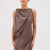 BRONZE SILK ROMA GOWN