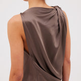 BRONZE SILK ROMA GOWN