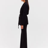 BLACK CREPE SHIFTING JACKET