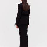 BLACK CREPE SHIFTING JACKET