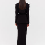 BLACK CREPE SHIFTING JACKET