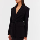 BLACK CREPE SHIFTING JACKET