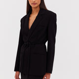 BLACK CREPE SHIFTING JACKET