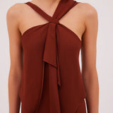 CINNAMON CREPE CONVERGING GOWN