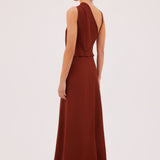 CINNAMON CREPE CONVERGING GOWN