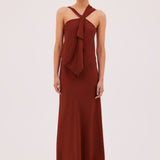 CINNAMON CREPE CONVERGING GOWN