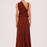 CINNAMON CREPE CONVERGING GOWN