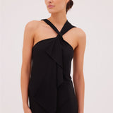 BLACK JERSEY CONVERGING GOWN