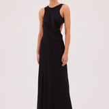 BLACK JERSEY SUITING ANCHOR GOWN