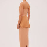 APRICOT PONTE DANCER DRESS