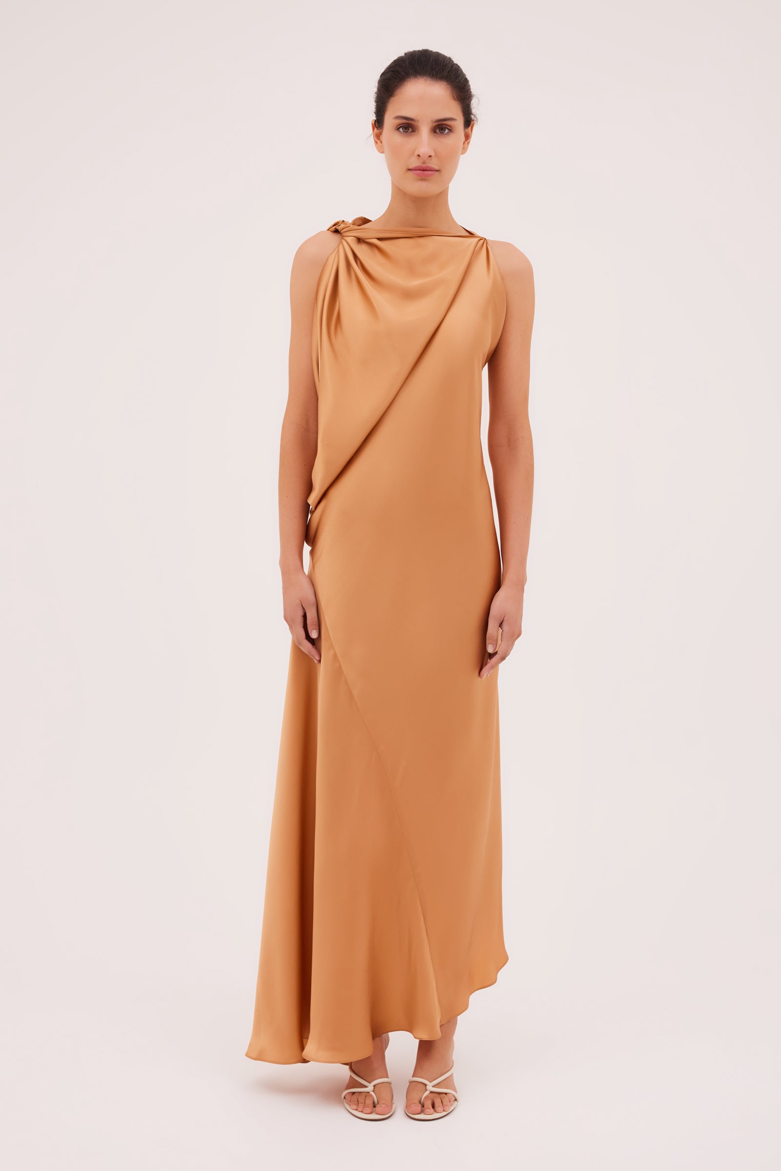 APRICOT SILK ROMA GOWN