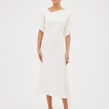 IVORY SATIN CREPE PALOMA DRESS
