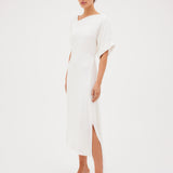 IVORY SATIN CREPE PALOMA DRESS