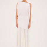 IVORY SATIN CREPE MAGRITTE TOP