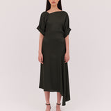 FOREST SATIN PALOMA DRESS