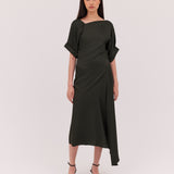 FOREST SATIN PALOMA DRESS