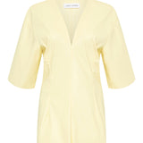 LEMON LEATHERETTE STEPHANIE TOP