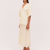 LEMON LEATHERETTE STEPHANIE TOP