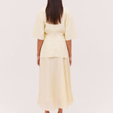 LEMON LEATHERETTE STEPHANIE TOP