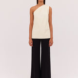 LEMON LEATHERETTE ANTONIA TOP