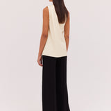 LEMON LEATHERETTE ANTONIA TOP