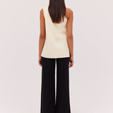LEMON LEATHERETTE ANTONIA TOP
