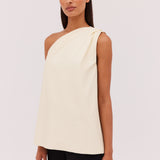 LEMON LEATHERETTE ANTONIA TOP