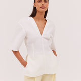 WHITE COTTON STEPHANIE TOP
